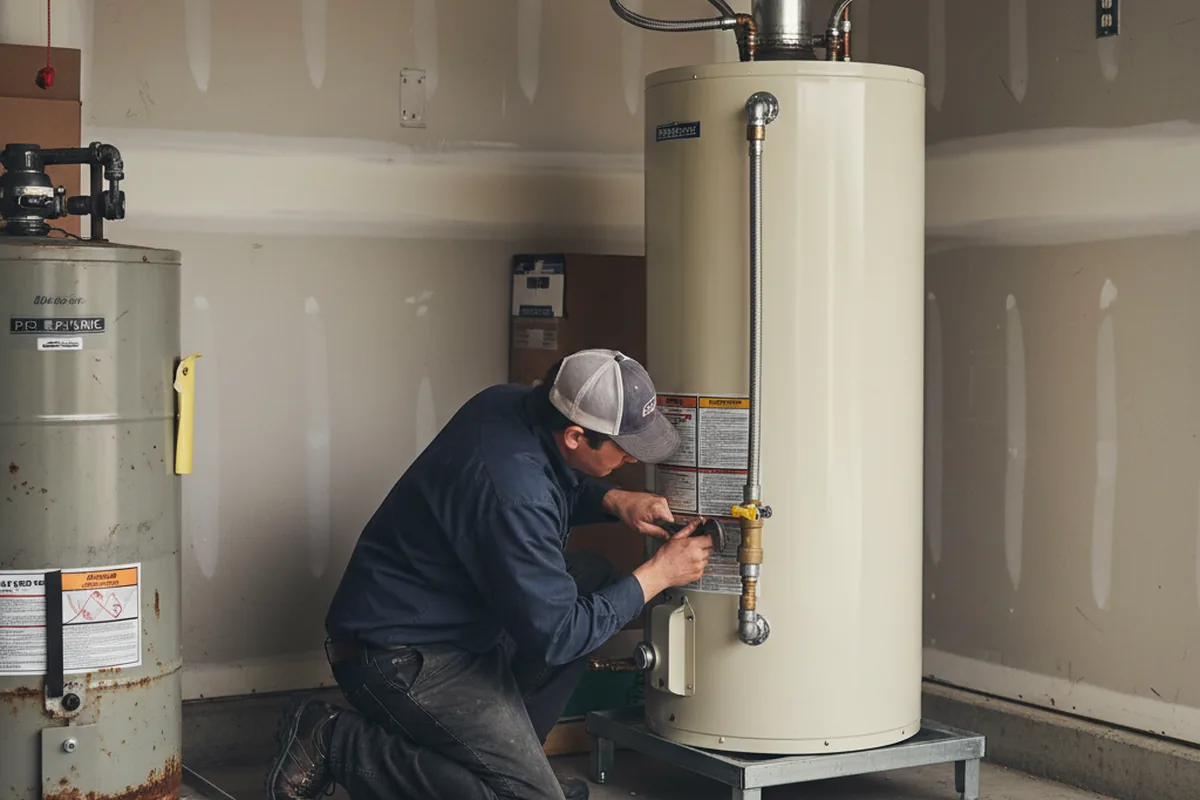 Water heater and shutoff valve replacement in Oneida